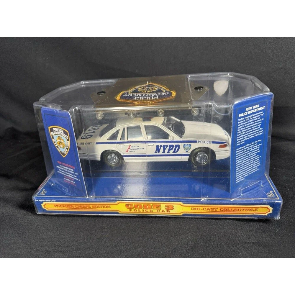 Code 3 NYPD State Trooper Police Car Die 1:24 With Patch FORD Crown Victoria